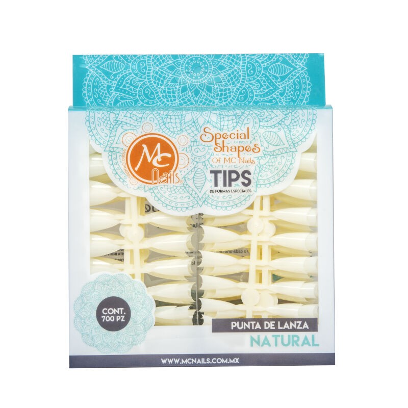 Tips 700 pz Punta de Lanza Natural