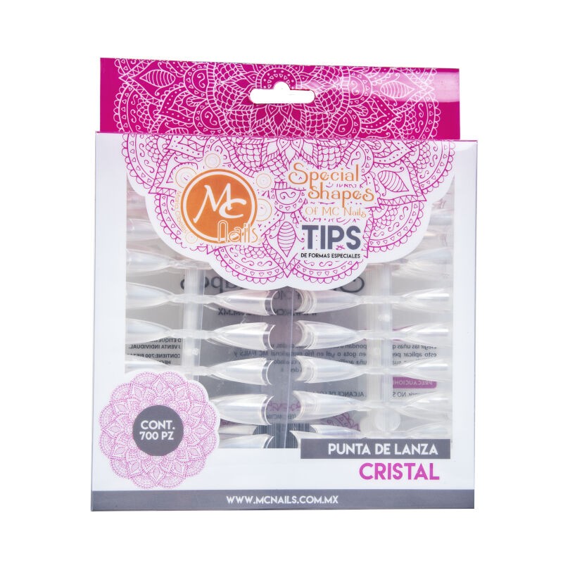 Tips 700 pz Punta de Lanza Cristal