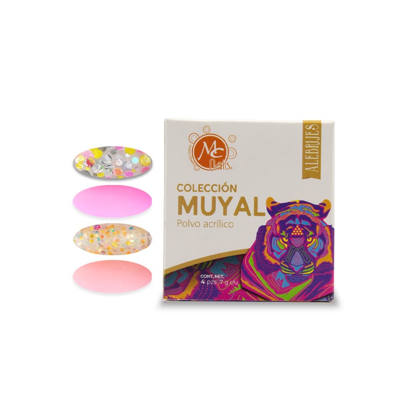 Caja de Polvo Acrilico Alebrijes MUYAL 4 pz