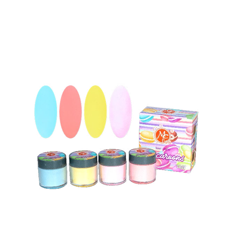 Caja de Polvo acrilico Sweet MACAROONS 4 pz